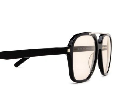 Pre-owned Saint Laurent Sl 545 001 Black/yellow Square Women's Sunglasses