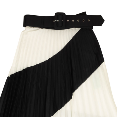 Pre-owned Off-white C/o Virgil Abloh Black White Plisse Pleated Skirt Size 2/38 $1040 In Multicolor