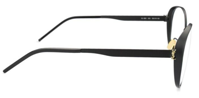 Pre-owned Saint Laurent Sl M93-003 Black/black Metal Round Women Eyeglasses In Clear