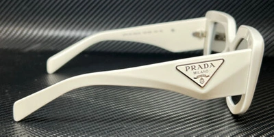 Pre-owned Prada Pr 14zs 1425s0 White Talc Dark Grey Women's 50 Mm Sunglasses In Gray