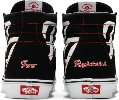 Pre-owned Vans Foo Fighters  Sk8-hi Shoes Us Mens Size 10 Womens Size 11.5 25th Anniversary In Black