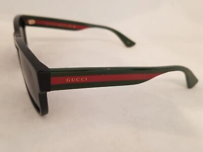 Pre-owned Gucci Gg0340s Sunglasses 006 Black Red Green 58mm Men Italy Authentic