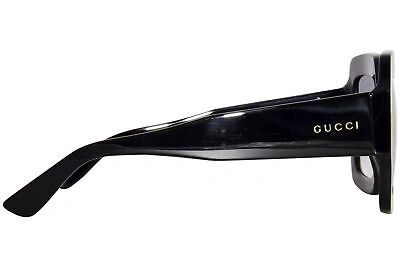 Pre-owned Gucci Gg1111s 001 Sunglasses Women's Black/light Blue Gradient Square Shape In Gray