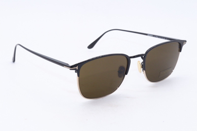 Pre-owned Tom Ford Tf 851 01j Liv Black Silver Authentic Frames Sunglasses 52-20 In Brown