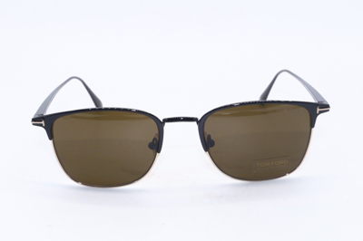 Pre-owned Tom Ford Tf 851 01j Liv Black Silver Authentic Frames Sunglasses 52-20 In Brown
