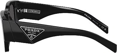 Pre-owned Prada Sunglasses Pr10zs 1ab5s0 54mm Black / Dark Grey Lens In Gray