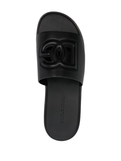 Shop Dolce & Gabbana Leather Slipper In Black