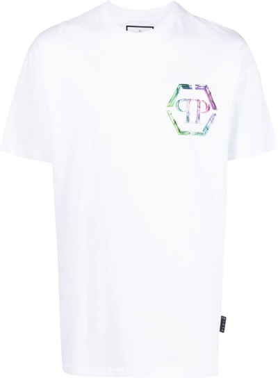 Shop Philipp Plein Logo T-shirt In White