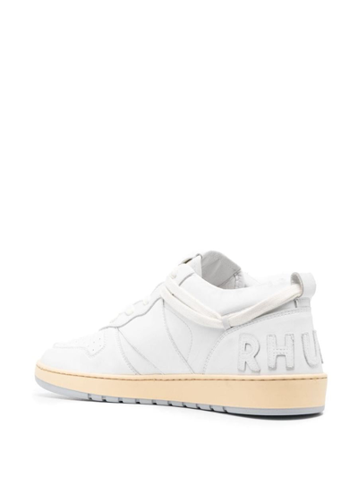 Shop Rhude Leather Shoes In White