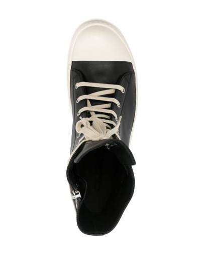 Shop Rick Owens Logo Sneakers In Black