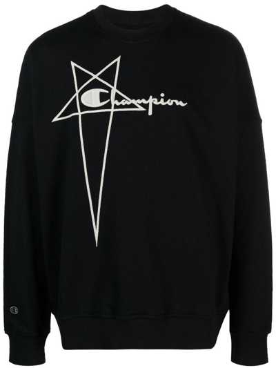 Shop Rick Owens X Champion Sweatshirt With Logo In Black