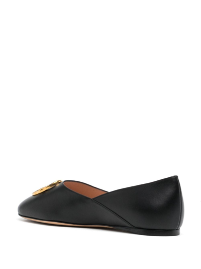 Shop Bally Gerry Leather Ballerina Shoes In Black