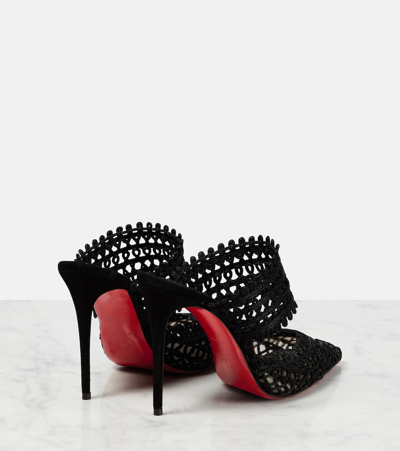 Shop Christian Louboutin Deia Macramé Mules In Black