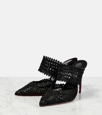 Shop Christian Louboutin Deia Macramé Mules In Black