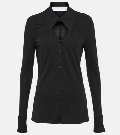 Shop Proenza Schouler White Label Cutout Jersey Top In Black