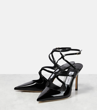 Shop Jimmy Choo Azia Patent Leather Pumps In Black