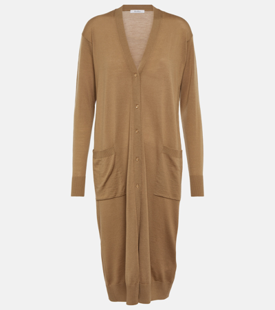 Max Mara Kadiak Wool Cardigan In Beige