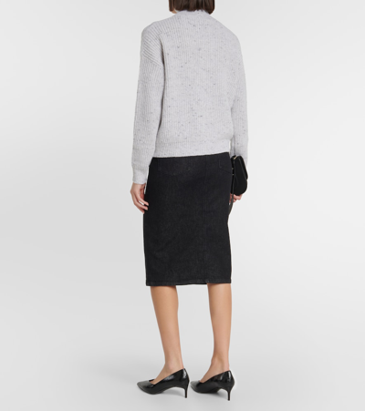 Shop Max Mara Leisure Favore Cable-knit Sweater In White