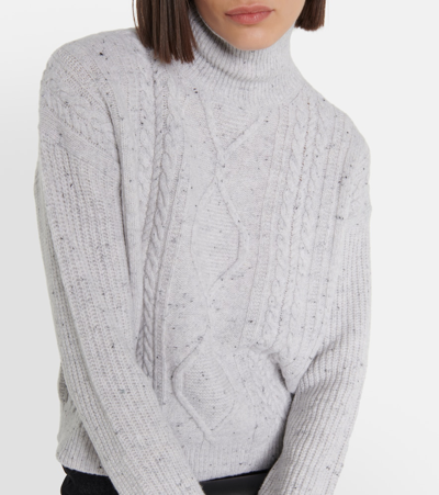 Shop Max Mara Leisure Favore Cable-knit Sweater In White