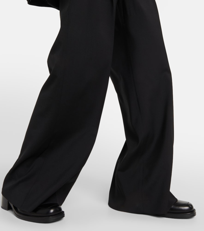 Shop Sportmax Tenda Wool Wide-leg Pants In Black