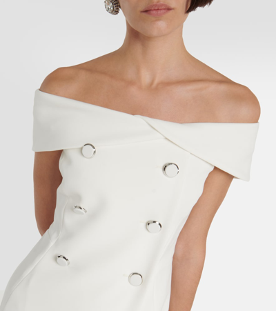Shop Max Mara Bridal Fiandra Off-shoulder Minidress In White