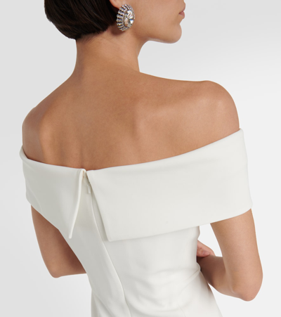 Shop Max Mara Bridal Fiandra Off-shoulder Minidress In White