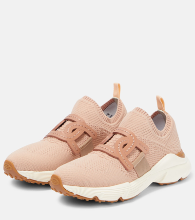 Tod's Technical Fabric Sneakers In Pink