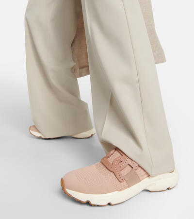 Tod's Technical Fabric Sneakers In Pink