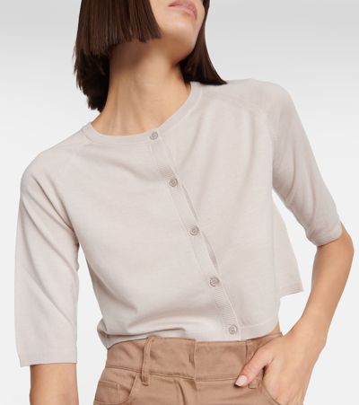Shop 's Max Mara Tunica Cropped Wool Cardigan In White