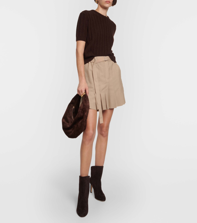 Jimmy Choo Ankle Boots Karter 85 Aus Veloursleder In Brown