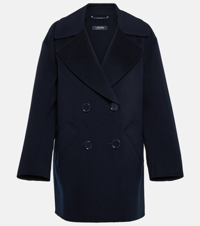 Shop 's Max Mara Oceania Double-breasted Wool Jacket In Blue