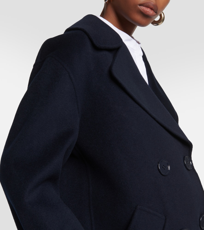 Shop 's Max Mara Oceania Double-breasted Wool Jacket In Blue