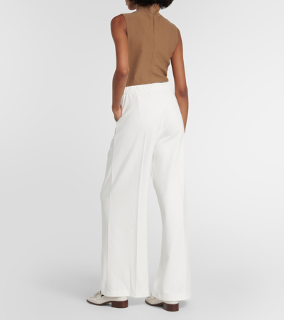 Shop Max Mara Leisure Canter Cotton-blend Pants In White