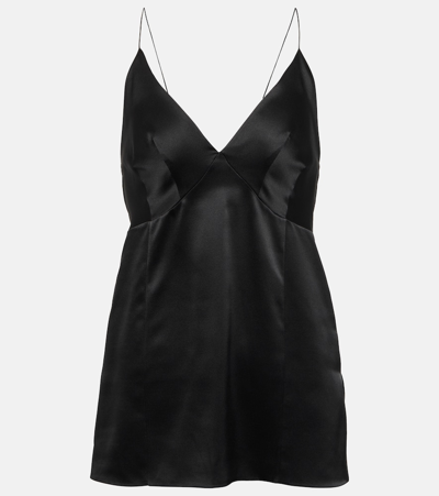 Shop Khaite Grisella Silk Camisole Top In Black