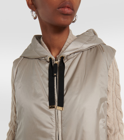 Max Mara Greengi Padded Technical Vest In Silver