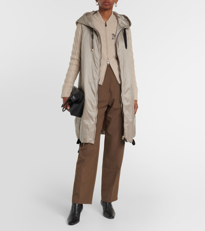 Max Mara Greengi Padded Technical Vest In Silver