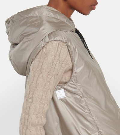 Max Mara Greengi Padded Technical Vest In Silver