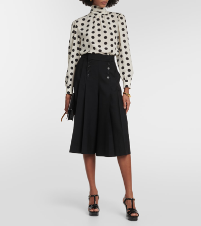 Saint Laurent Tribute Patent Leather Platform Sandals In Black