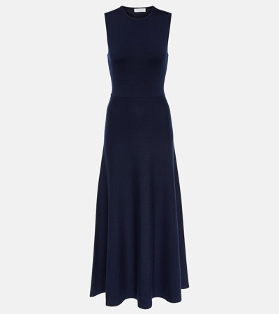 Shop Gabriela Hearst Wool, Cashmere And Silk Maxi Dress In Blue