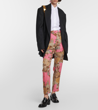 Shop Dries Van Noten Printed Mid-rise Slim Pants In Multicoloured