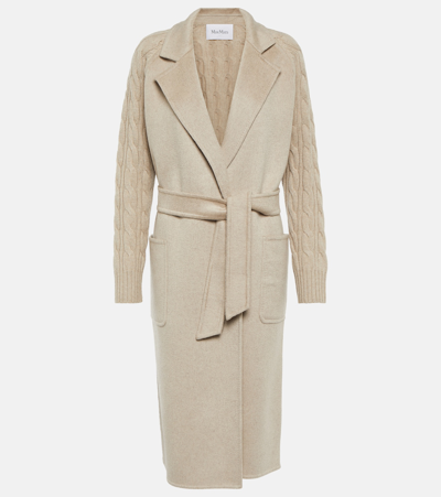 Shop Max Mara Hello Wool And Cashmere Coat In Beige