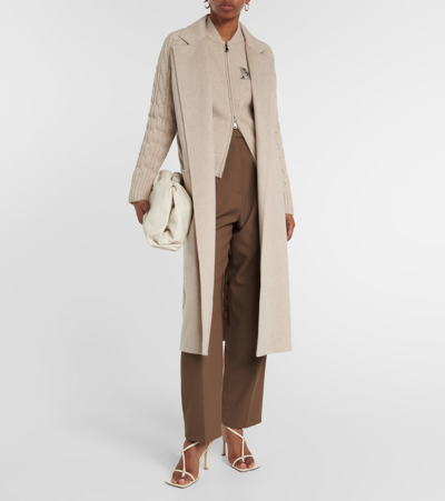Shop Max Mara Hello Wool And Cashmere Coat In Beige