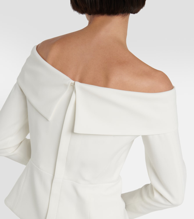 Shop Max Mara Bridal Off-shoulder Cady Blazer In White