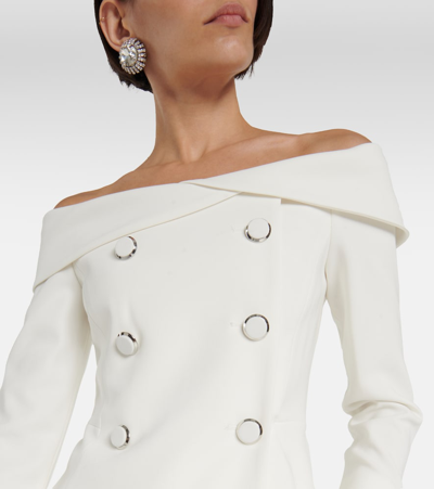 Shop Max Mara Bridal Off-shoulder Cady Blazer In White