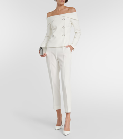 Max Mara Bridal Off-shoulder Cady Blazer In White