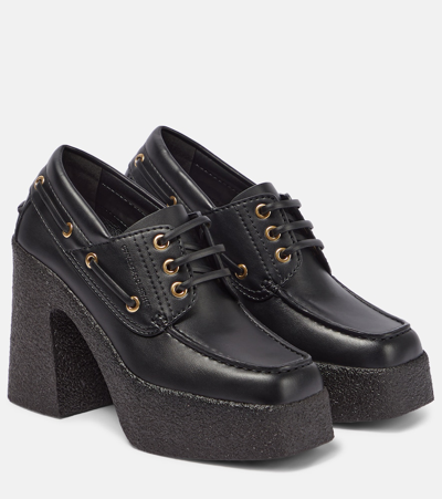 Shop Stella Mccartney Skyla Faux Leather Loafer Pumps In Black