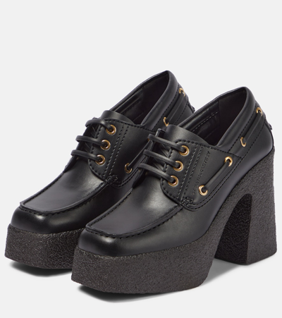 Shop Stella Mccartney Skyla Faux Leather Loafer Pumps In Black