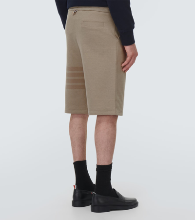 Shop Thom Browne 4-bar Cotton Shorts In Grey