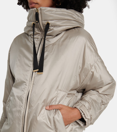 Shop Max Mara Greenfe Oversized Down Jacket In Silver