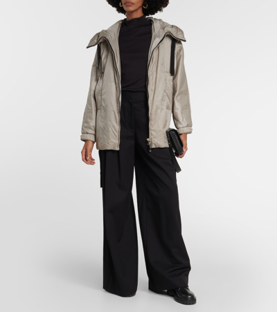 Shop Max Mara Greenfe Oversized Down Jacket In Silver